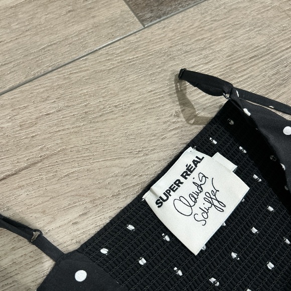 Realisation Par x Claudia Schiffer The Carolin black silk polka dot midi dress - Picture 7 of 9